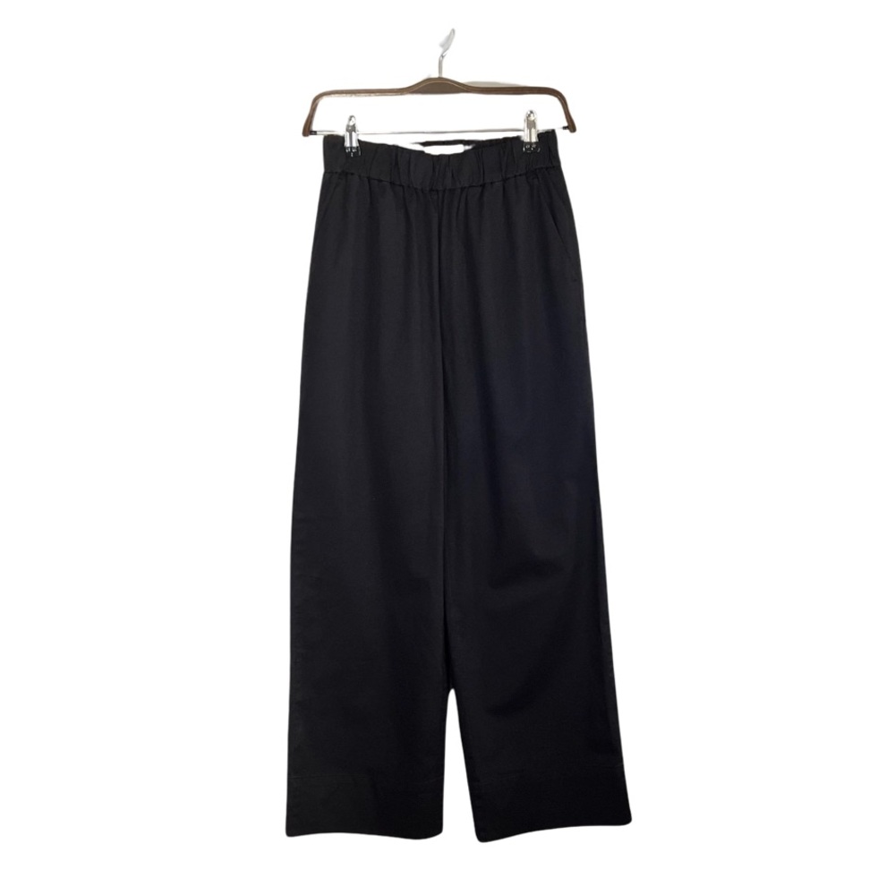 Everlane Womens Pull On Pant Size 6 Black High Waist Straight Leg Organic Cotton - Picture 4 of 15